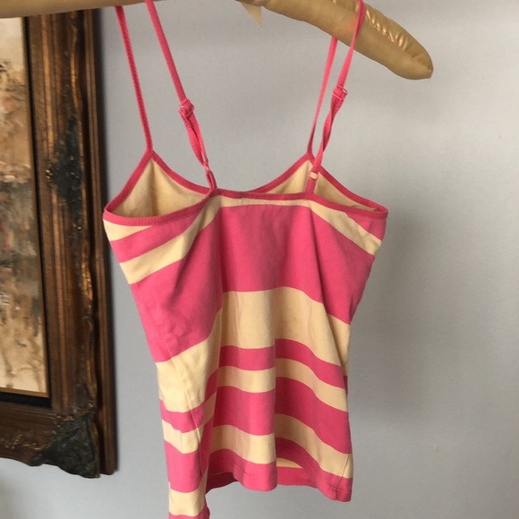 Intimate Classics Size SMALL yellow and pink striped spaghetti strap tank - Picture 2 of 7